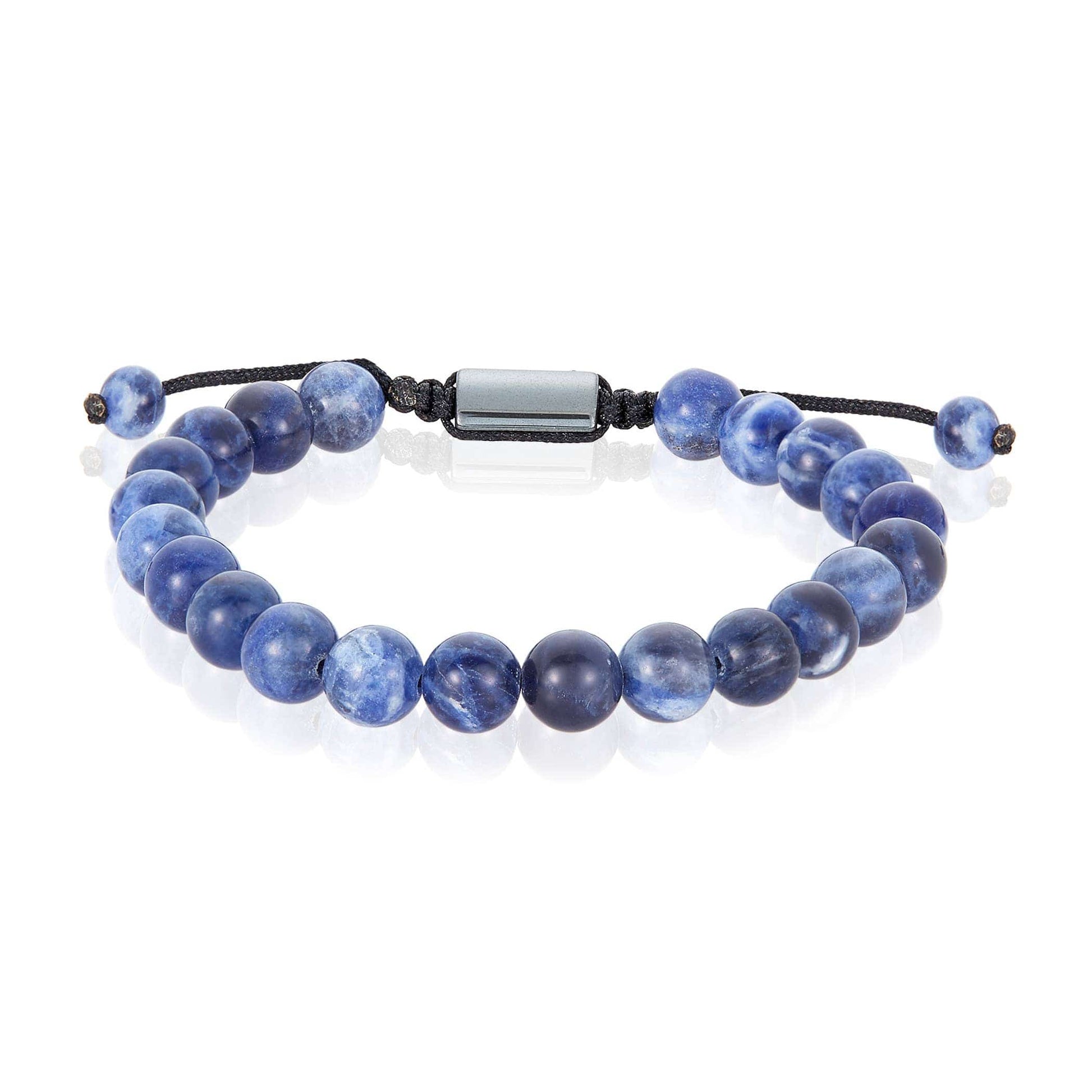 West Coast Jewelry West Coast Jewelry - Natural Stone Beaded Adjustable Shocker Tie Bracelet (8mm): Onyx