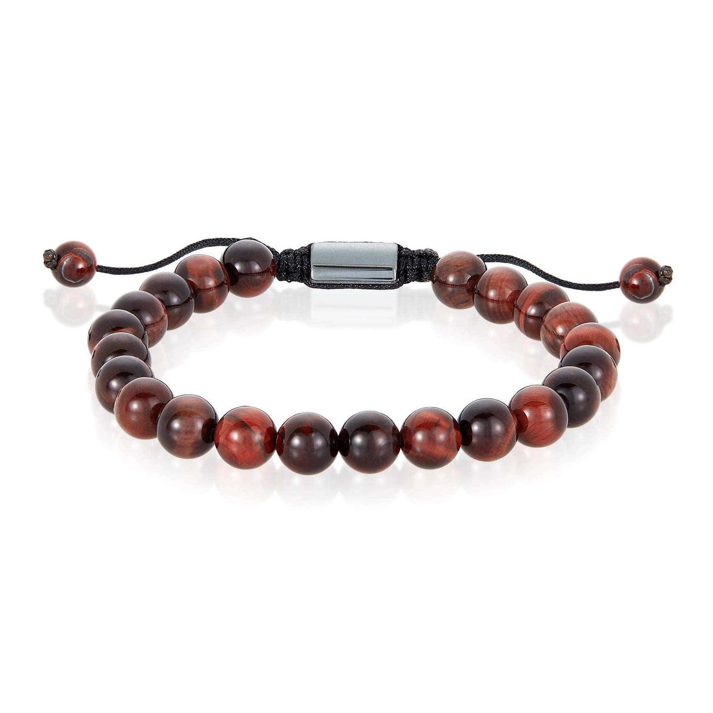 West Coast Jewelry West Coast Jewelry - Natural Stone Beaded Adjustable Shocker Tie Bracelet (8mm): Onyx