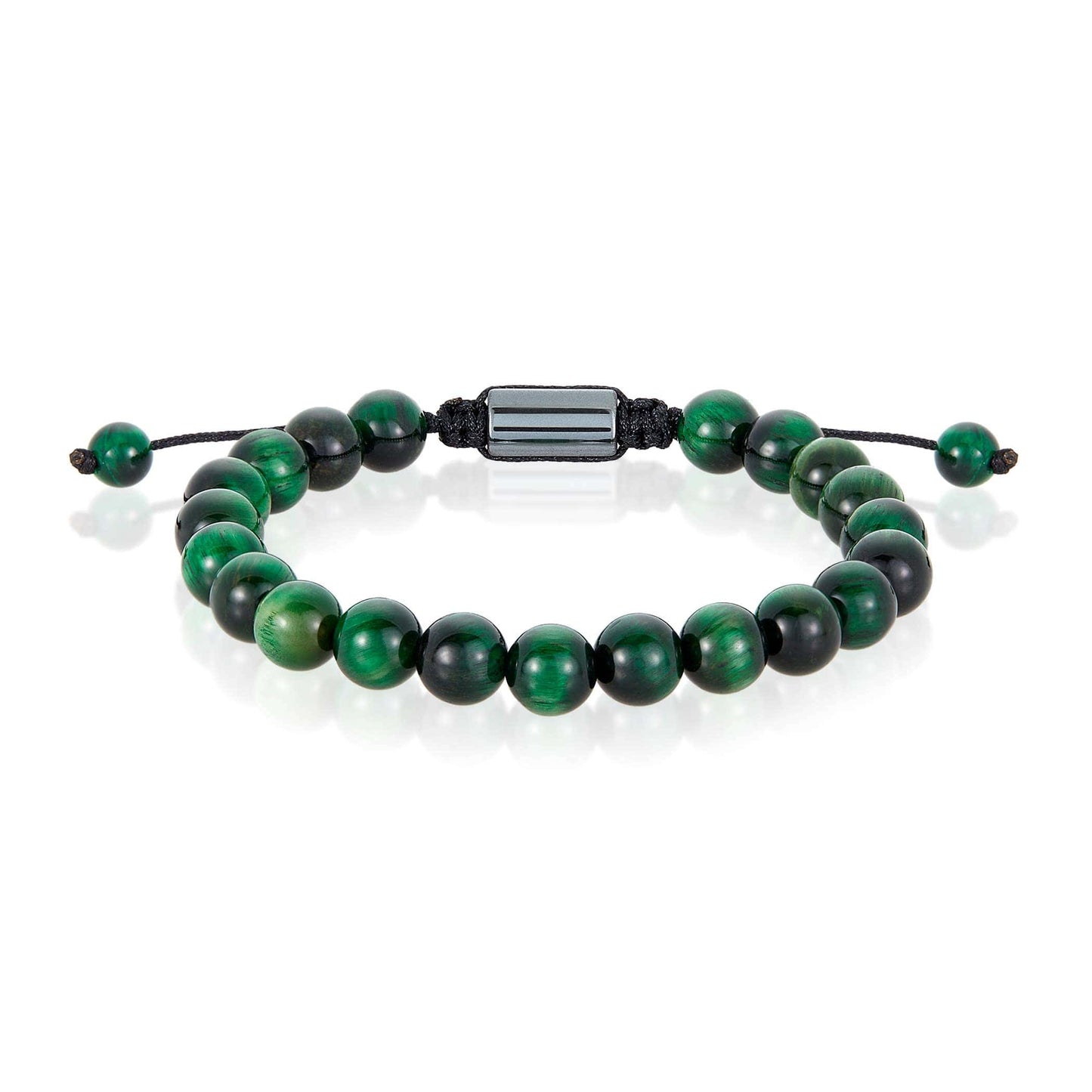 West Coast Jewelry West Coast Jewelry - Natural Stone Beaded Adjustable Shocker Tie Bracelet (8mm): Onyx