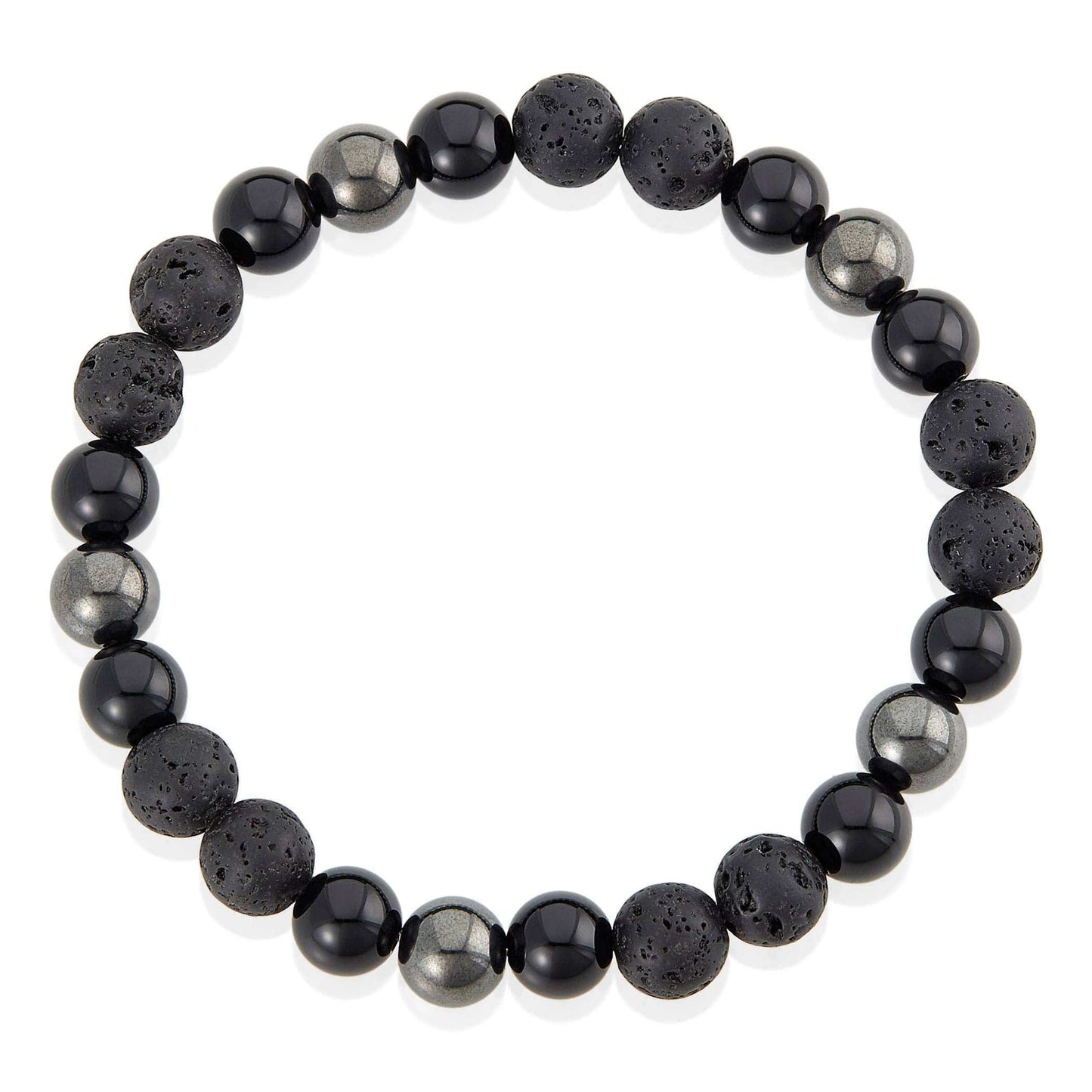 West Coast Jewelry West Coast Jewelry - Natural Stone, Onyx, Hematite Bead Stretch Bracelet (8mm): Green Tiger Eye