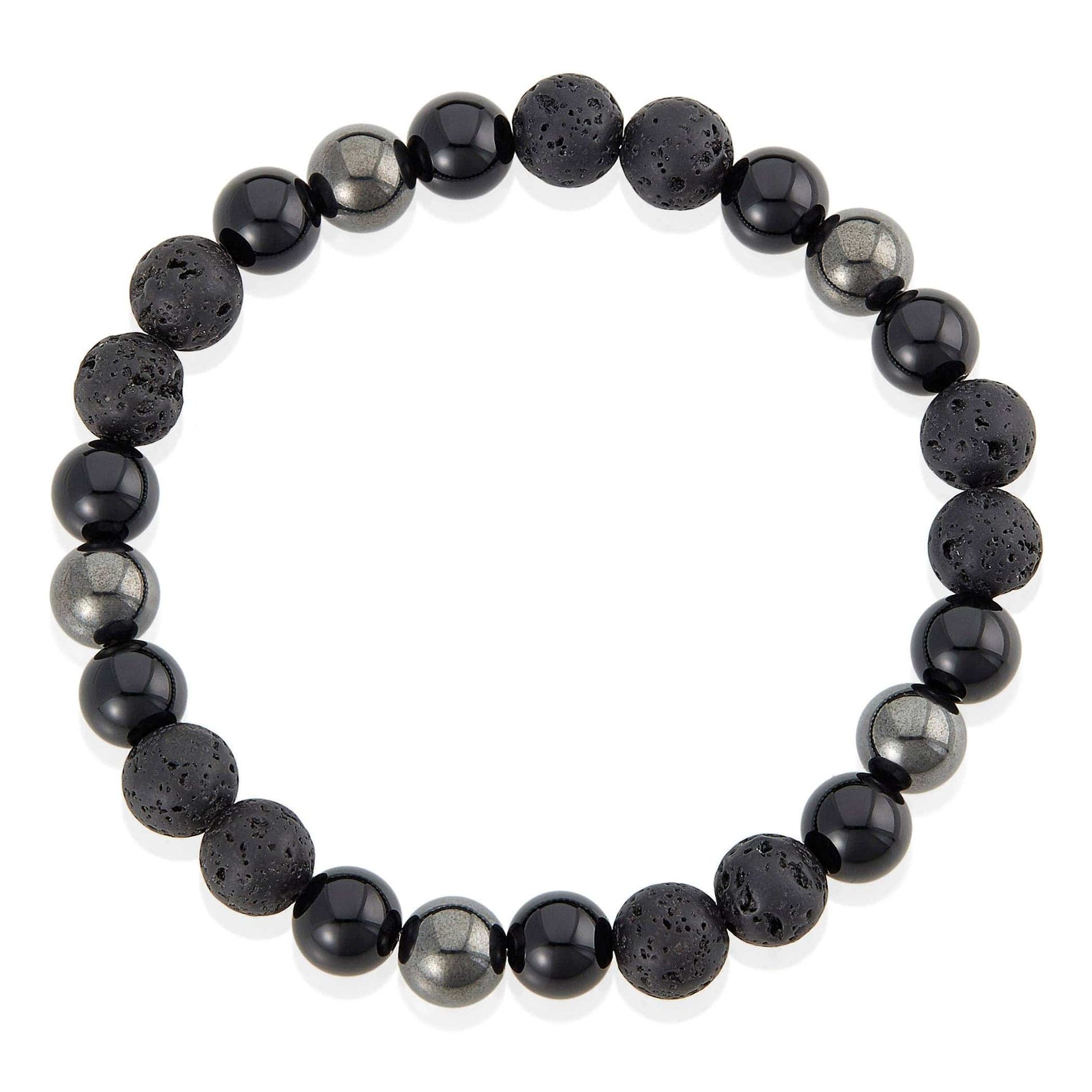 West Coast Jewelry West Coast Jewelry - Natural Stone, Onyx, Hematite Bead Stretch Bracelet (8mm): Green Tiger Eye
