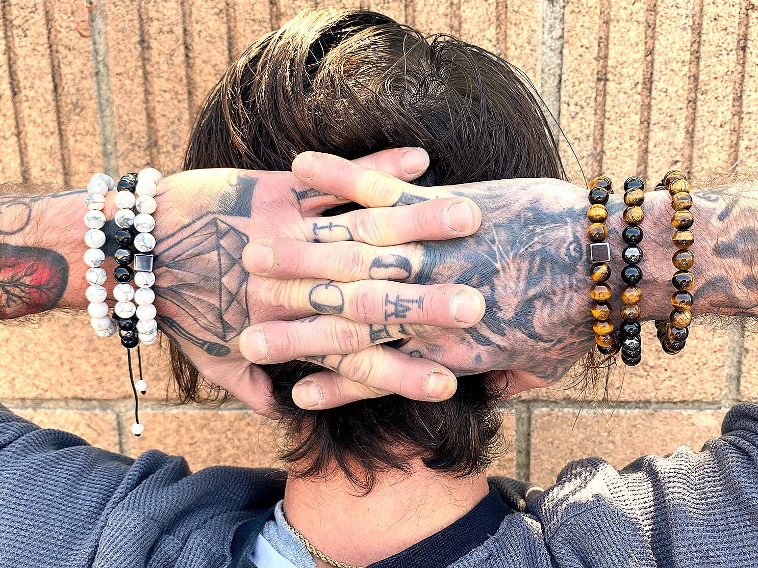 West Coast Jewelry West Coast Jewelry - Natural Stone, Onyx, Hematite Bead Stretch Bracelet (8mm): Green Tiger Eye