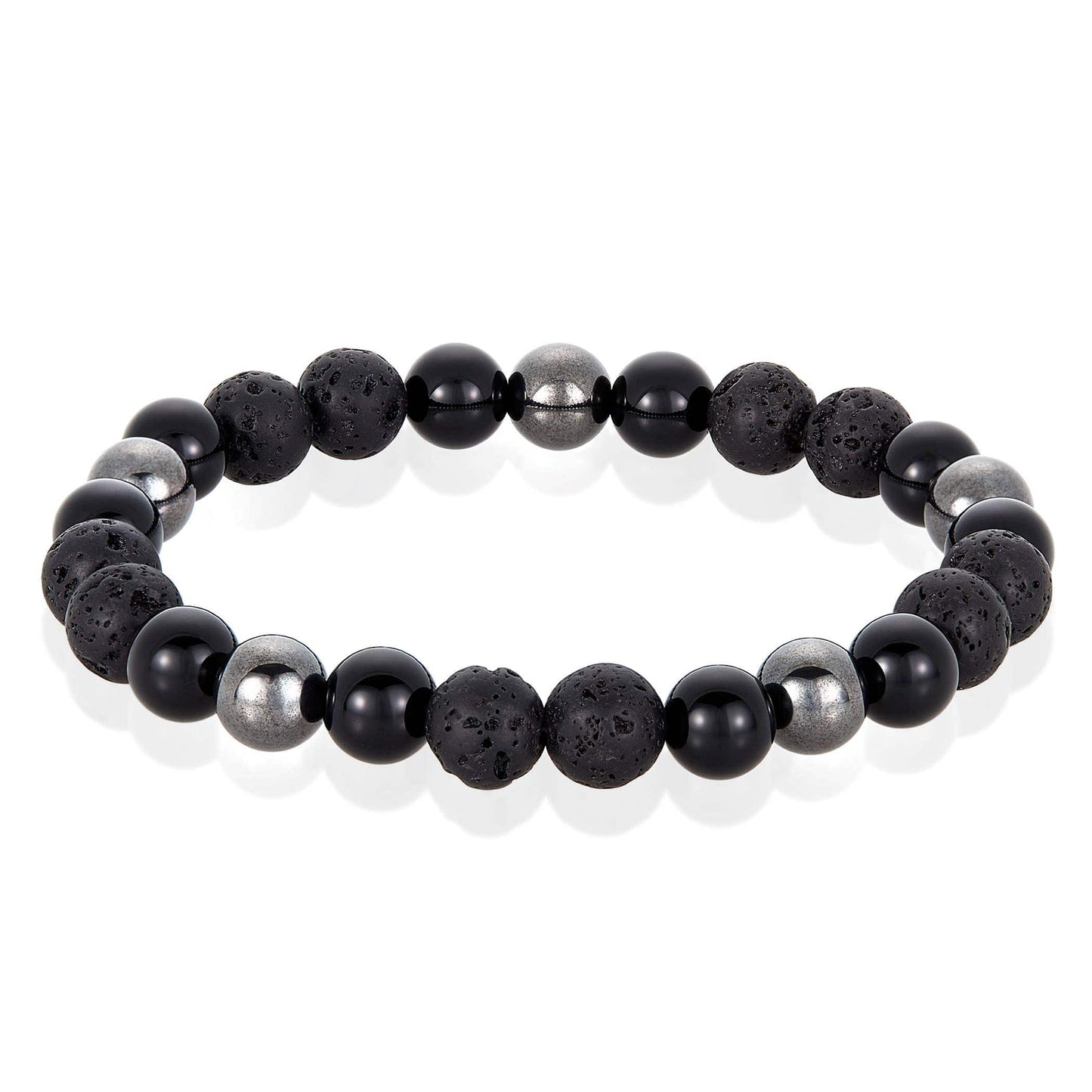 West Coast Jewelry West Coast Jewelry - Natural Stone, Onyx, Hematite Bead Stretch Bracelet (8mm): Green Tiger Eye