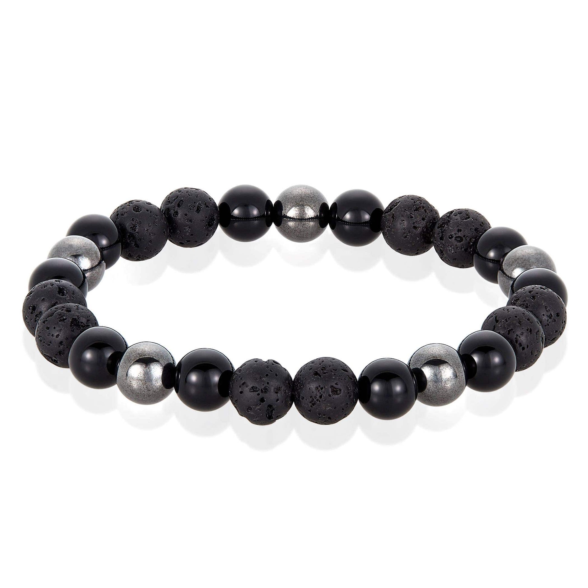West Coast Jewelry West Coast Jewelry - Natural Stone, Onyx, Hematite Bead Stretch Bracelet (8mm): Green Tiger Eye