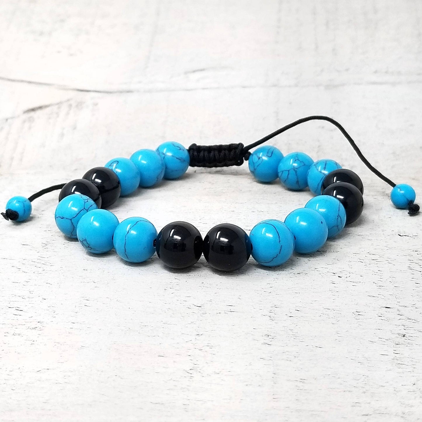 West Coast Jewelry West Coast Jewelry - Polished Natural Stone Bead Adjustable Bracelet: White