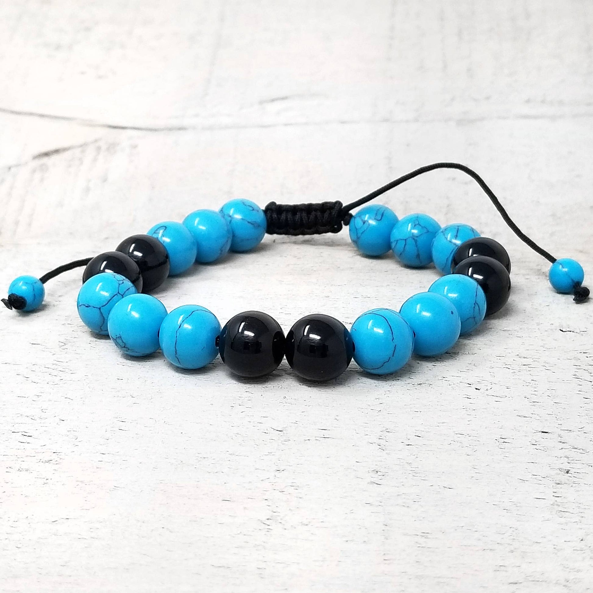 West Coast Jewelry West Coast Jewelry - Polished Natural Stone Bead Adjustable Bracelet: White