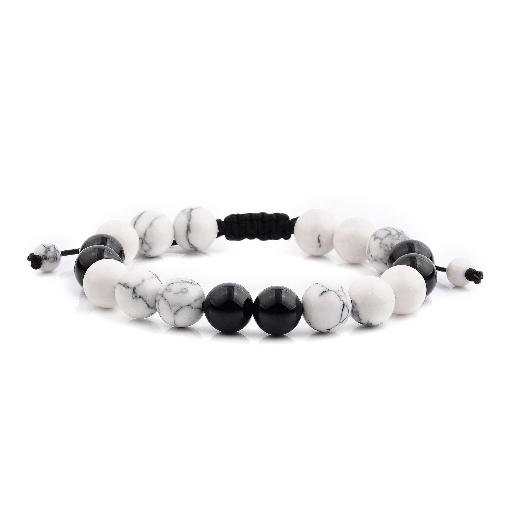 West Coast Jewelry West Coast Jewelry - Polished Natural Stone Bead Adjustable Bracelet: White