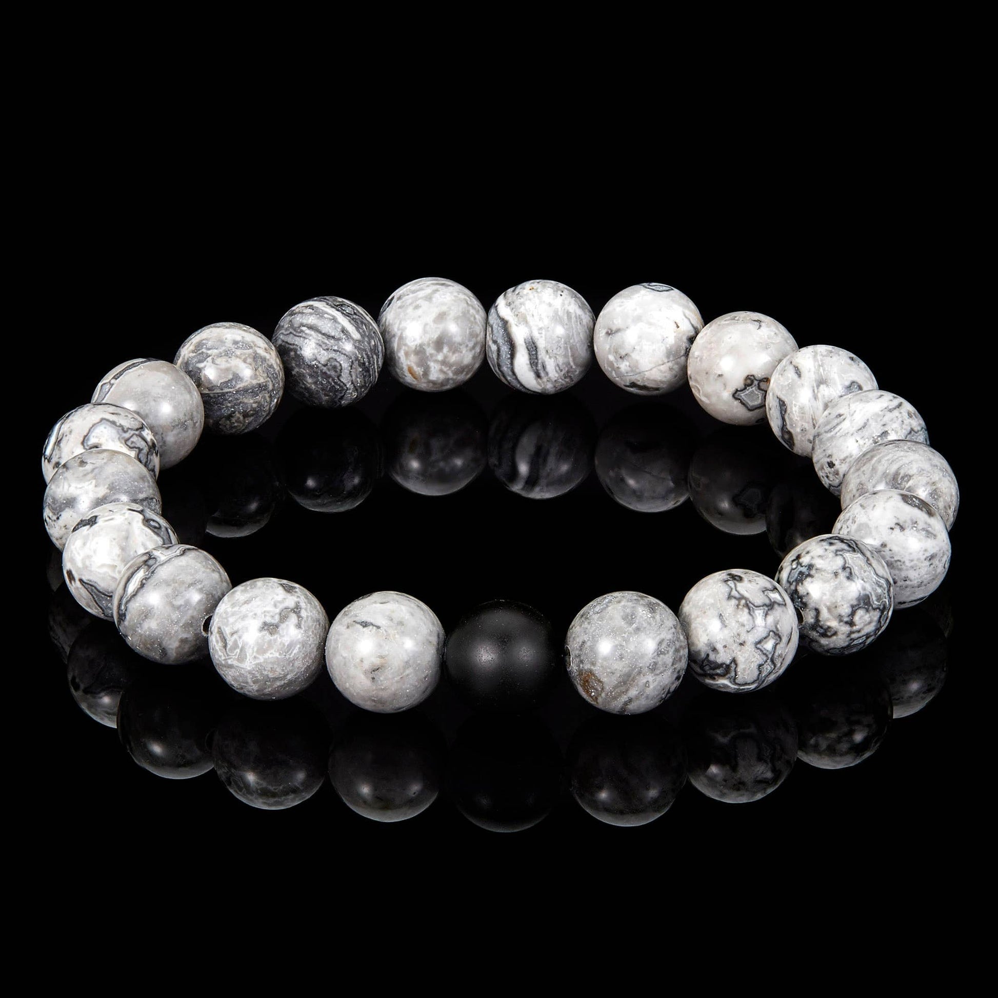 West Coast Jewelry West Coast Jewelry - Polished Natural Stone Bead Stretch Bracelet (10mm): Jasper