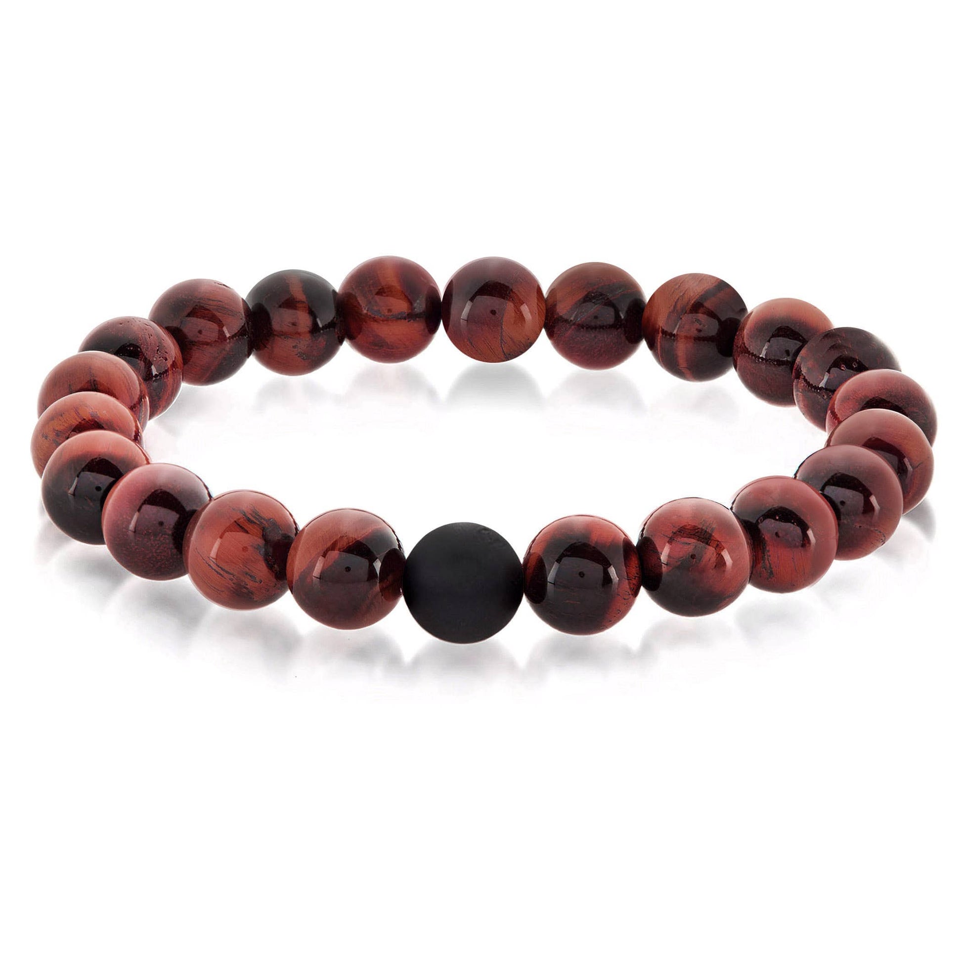 West Coast Jewelry West Coast Jewelry - Polished Natural Stone Bead Stretch Bracelet (10mm): Jasper