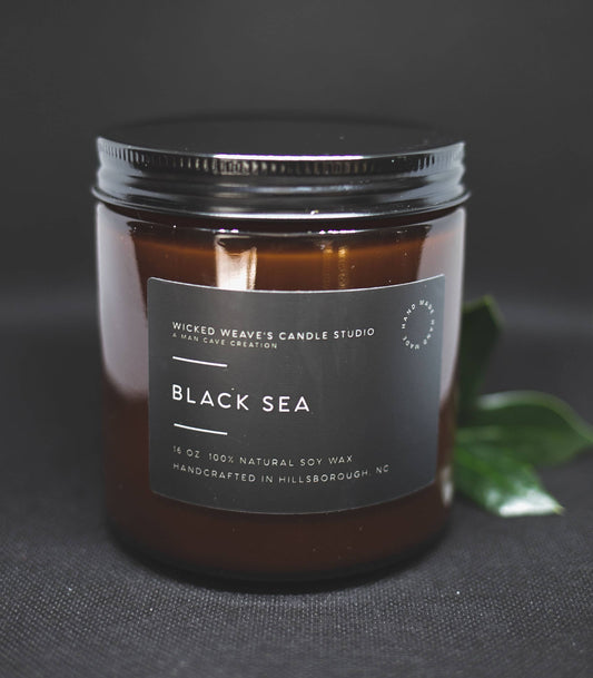 Wicked Weave’s Candle Studio 8 oz Jar Candle Wicked Weave’s Candle Studio - Black Sea Soy Wax Candle (3 Size Options)