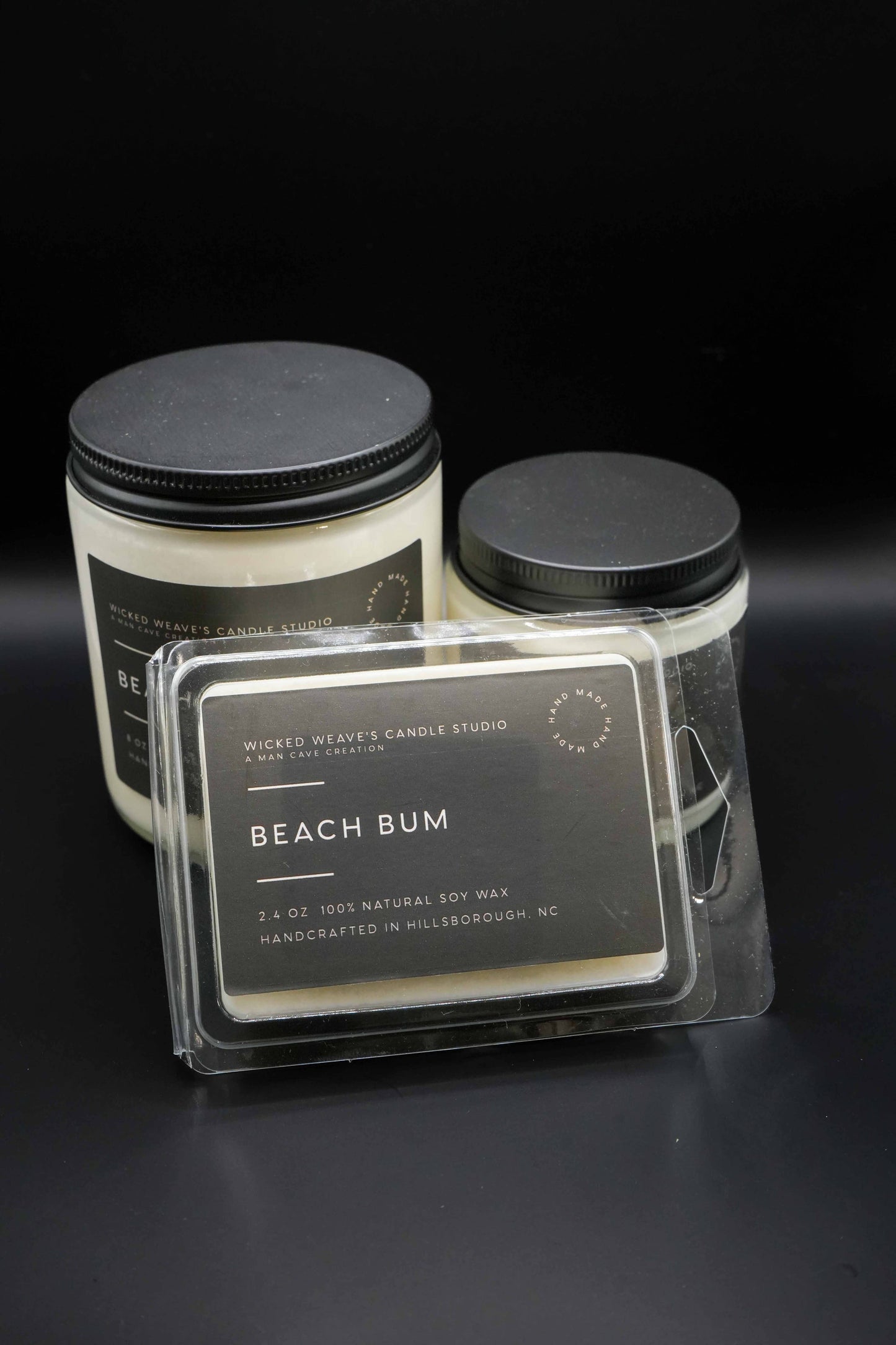 Wicked Weave’s Candle Studio Wicked Weave’s Candle Studio - Beach Bum Soy Wax Candle (4 Size Options): 8 oz Jar Candle