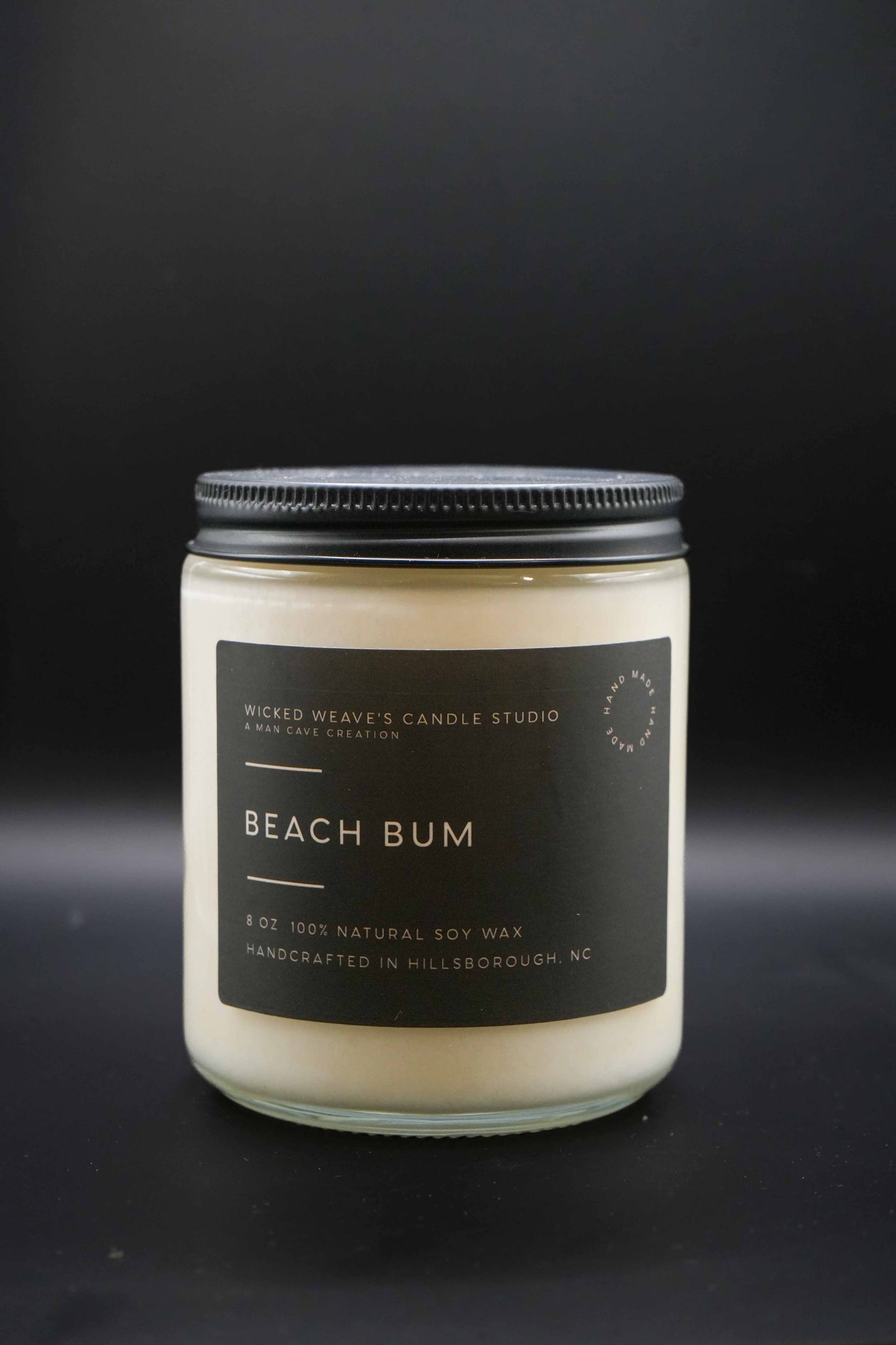 Wicked Weave’s Candle Studio Wicked Weave’s Candle Studio - Beach Bum Soy Wax Candle (4 Size Options): 8 oz Jar Candle