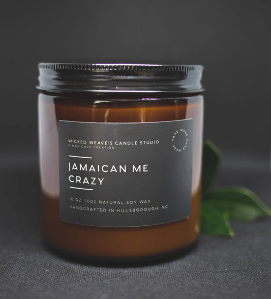 Wicked Weave’s Candle Studio Wicked Weave’s Candle Studio - Jamaican Me Crazy Soy Wax Candle (4 Size Options): 8 oz Jar Candle