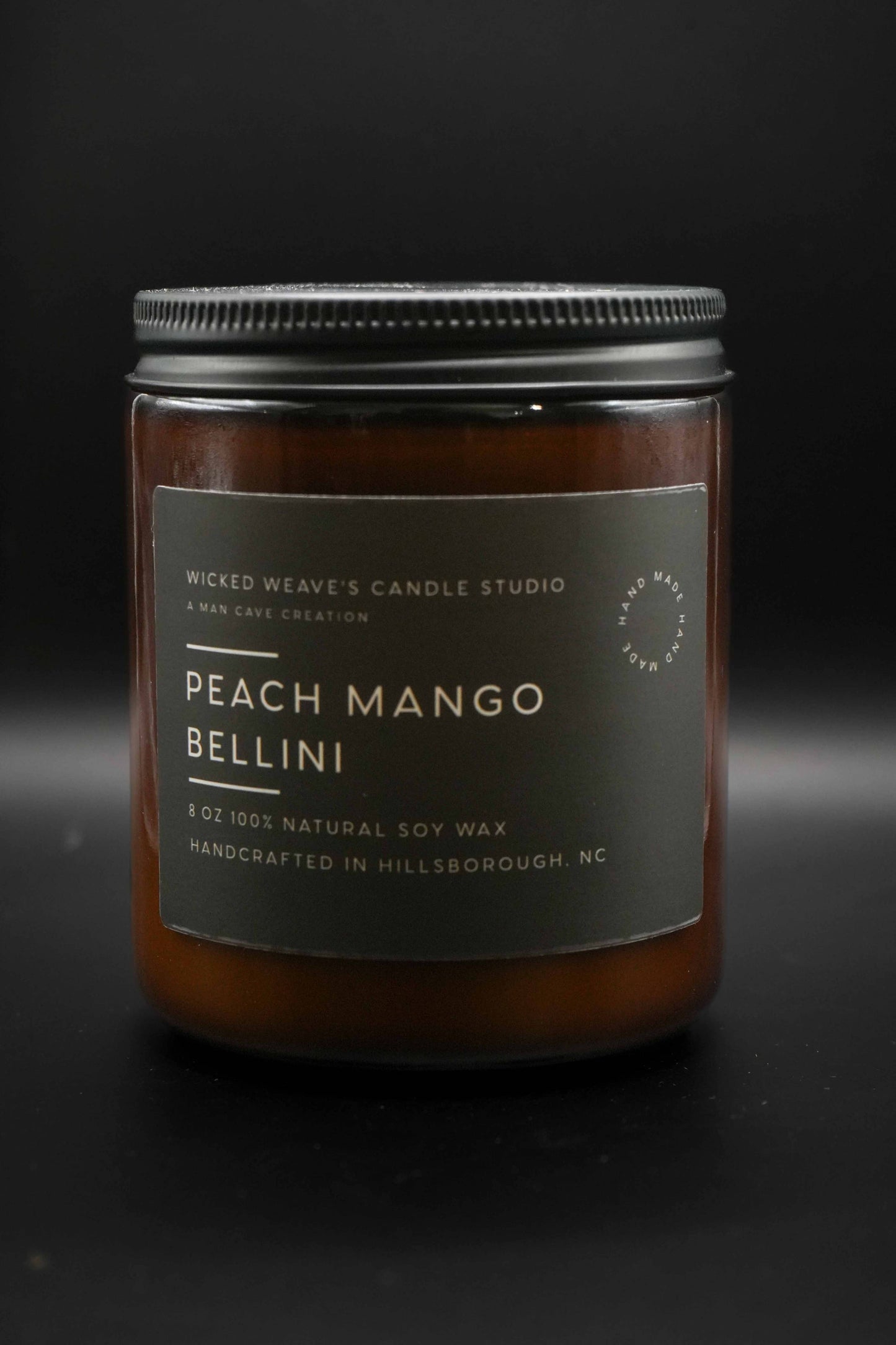 Wicked Weave’s Candle Studio Wicked Weave’s Candle Studio - Peach Mango Bellini Soy Wax Candle (4 Size Options): 8 oz Jar Candles