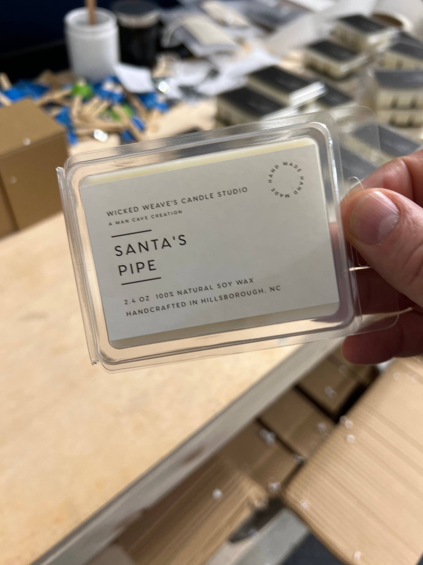 Wicked Weave’s Candle Studio Wicked Weave’s Candle Studio - Santa's Pipe Soy Wax Candle (4 Size Options): 8 oz Jar Candle