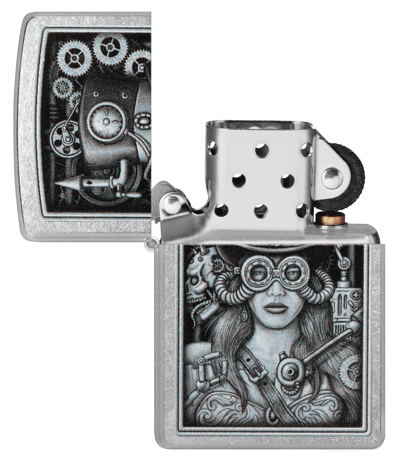 Zippo Benhalex - Zippo Steampunk Girl, Street Chrome Lighter #48387