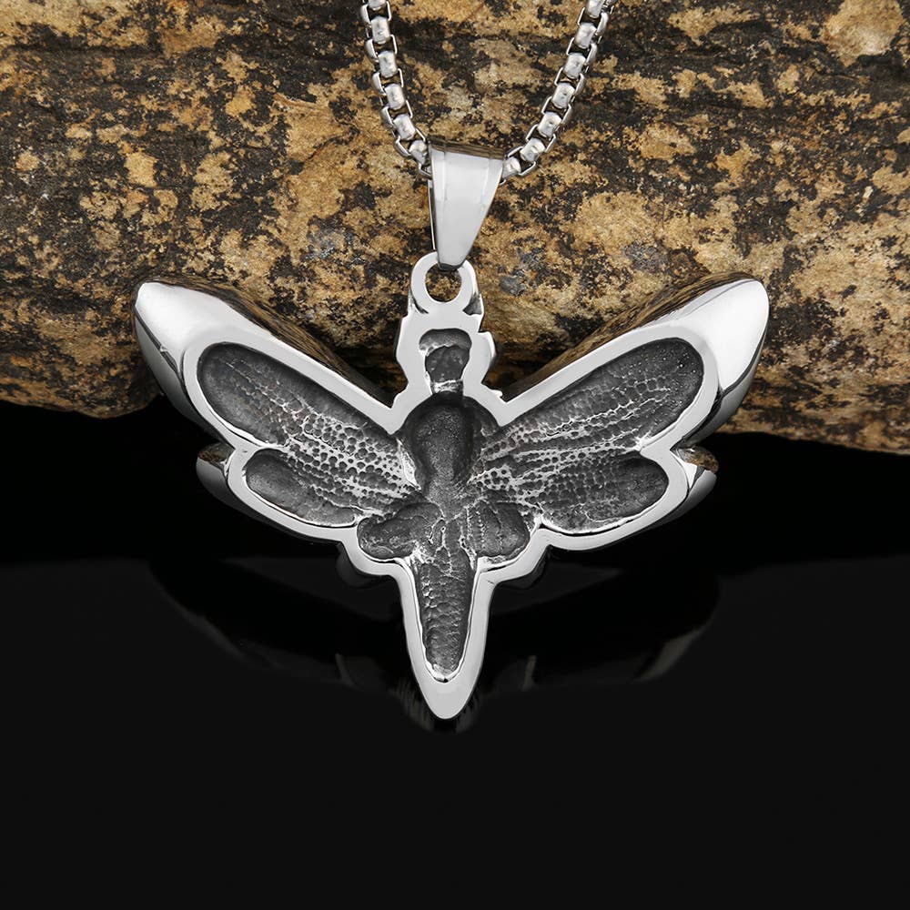 Gemcohub Necklace Viking Style Moth Skull Necklace