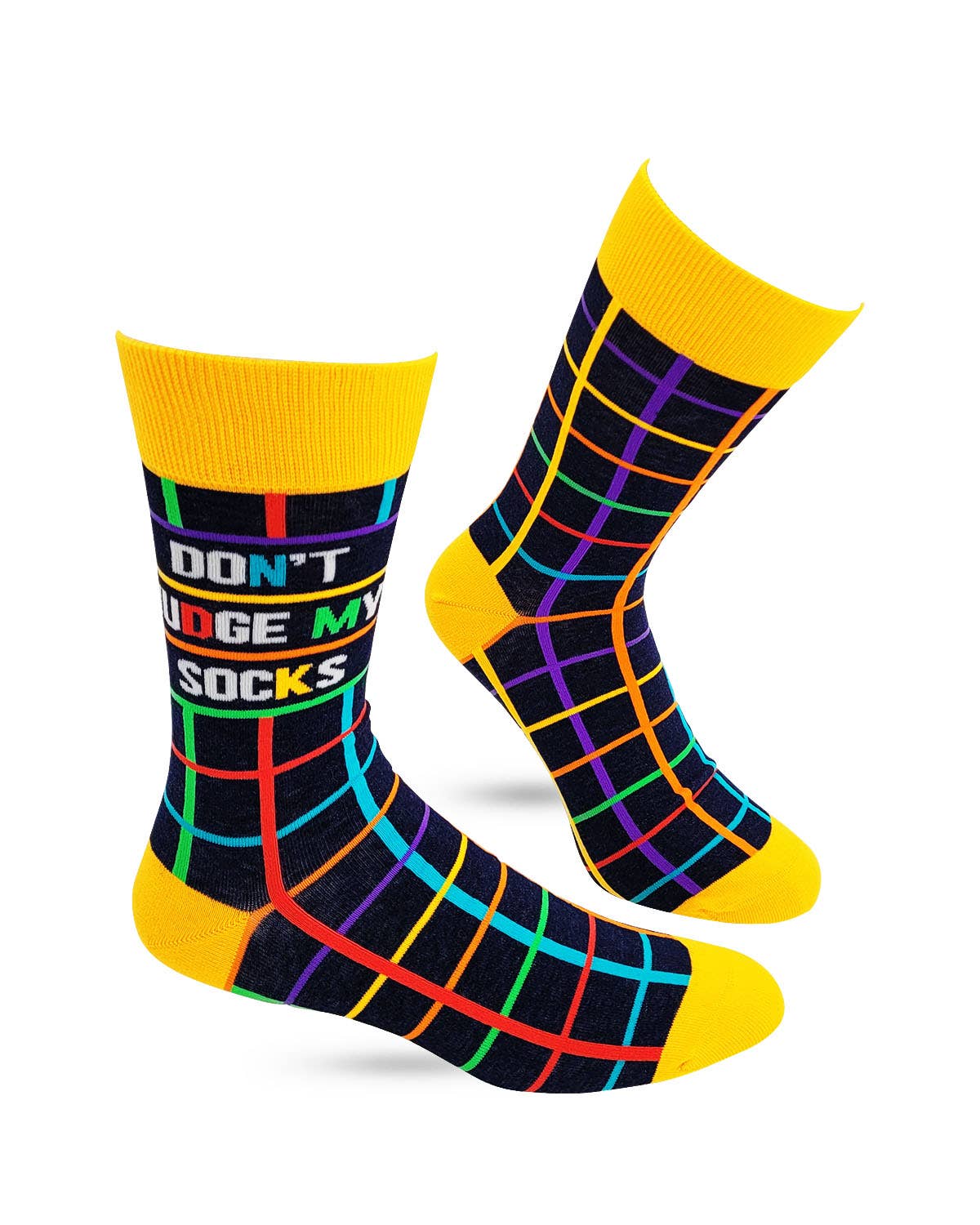 Don't Judge My Socks Men's Novelty Crew Socks