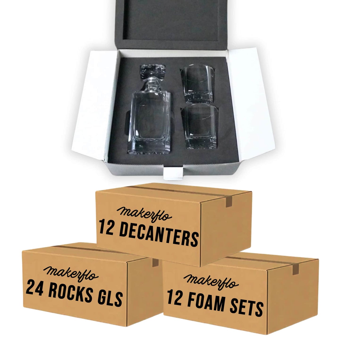 MakerFlo - 2 Glass Decanter Set: Single Set