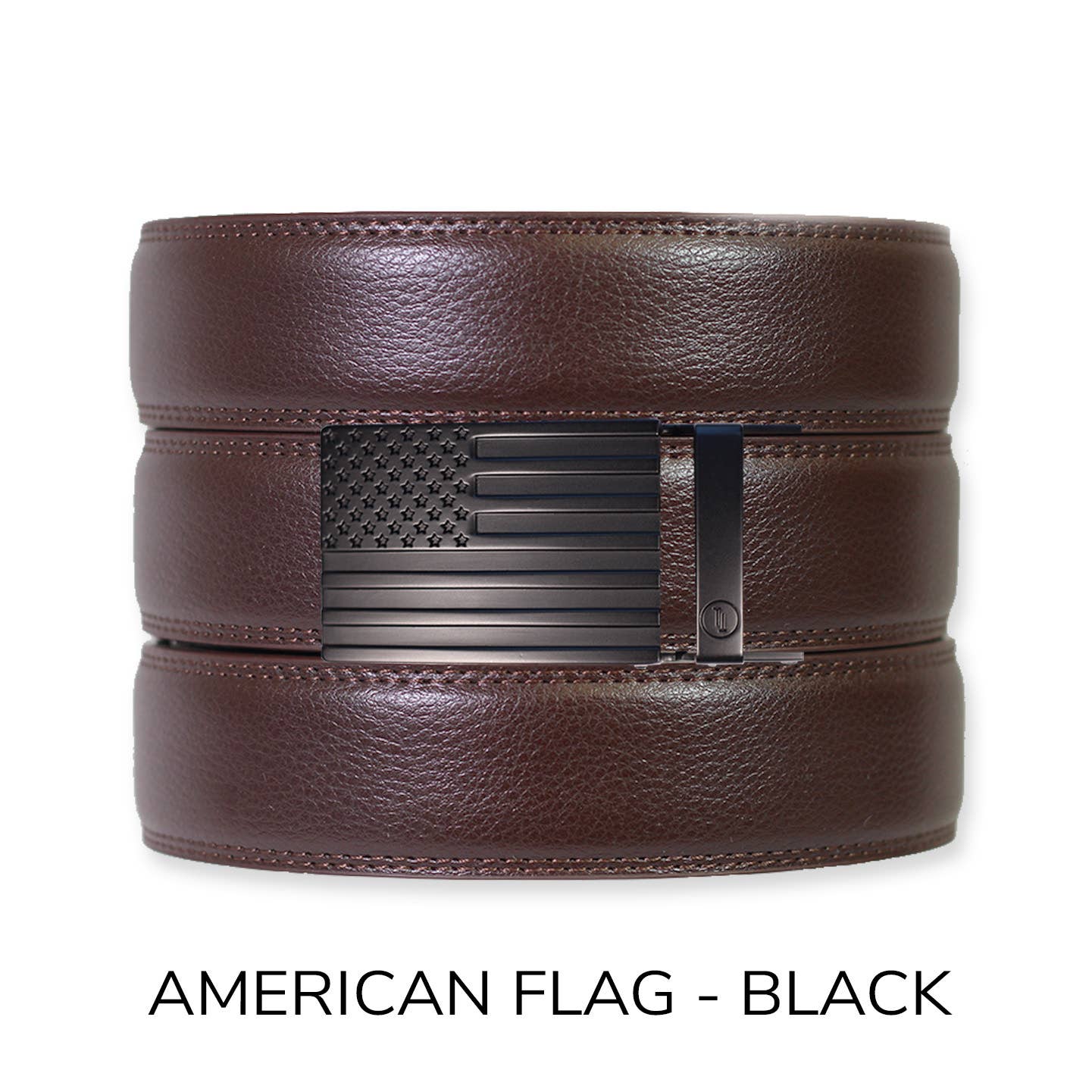 Tough Apparel - Espresso Leather Rachet Belt & Buckle Set: Iron