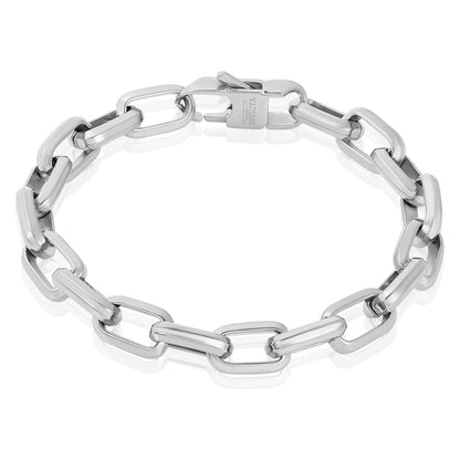 West Coast Jewelry - Invicta Jewelry Large Oval Link Chain Bracelet (10mm) - 9": Silver