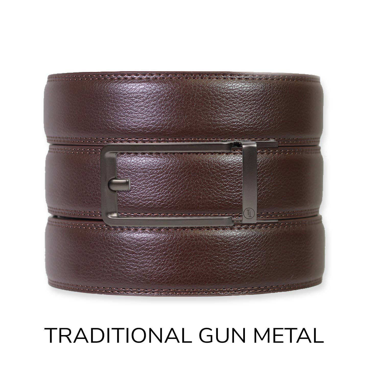 Tough Apparel - Espresso Leather Rachet Belt & Buckle Set: Iron