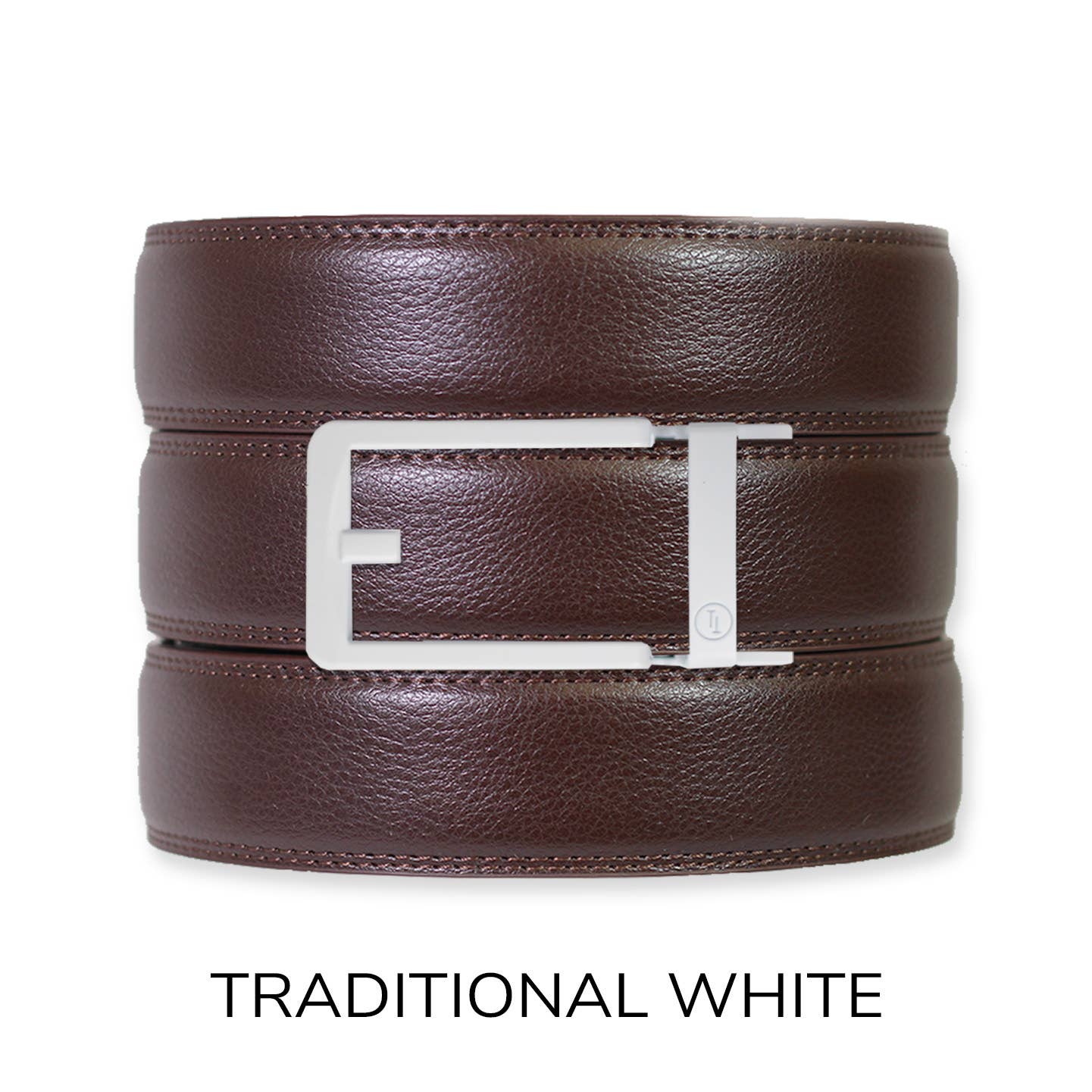 Tough Apparel - Espresso Leather Rachet Belt & Buckle Set: Iron