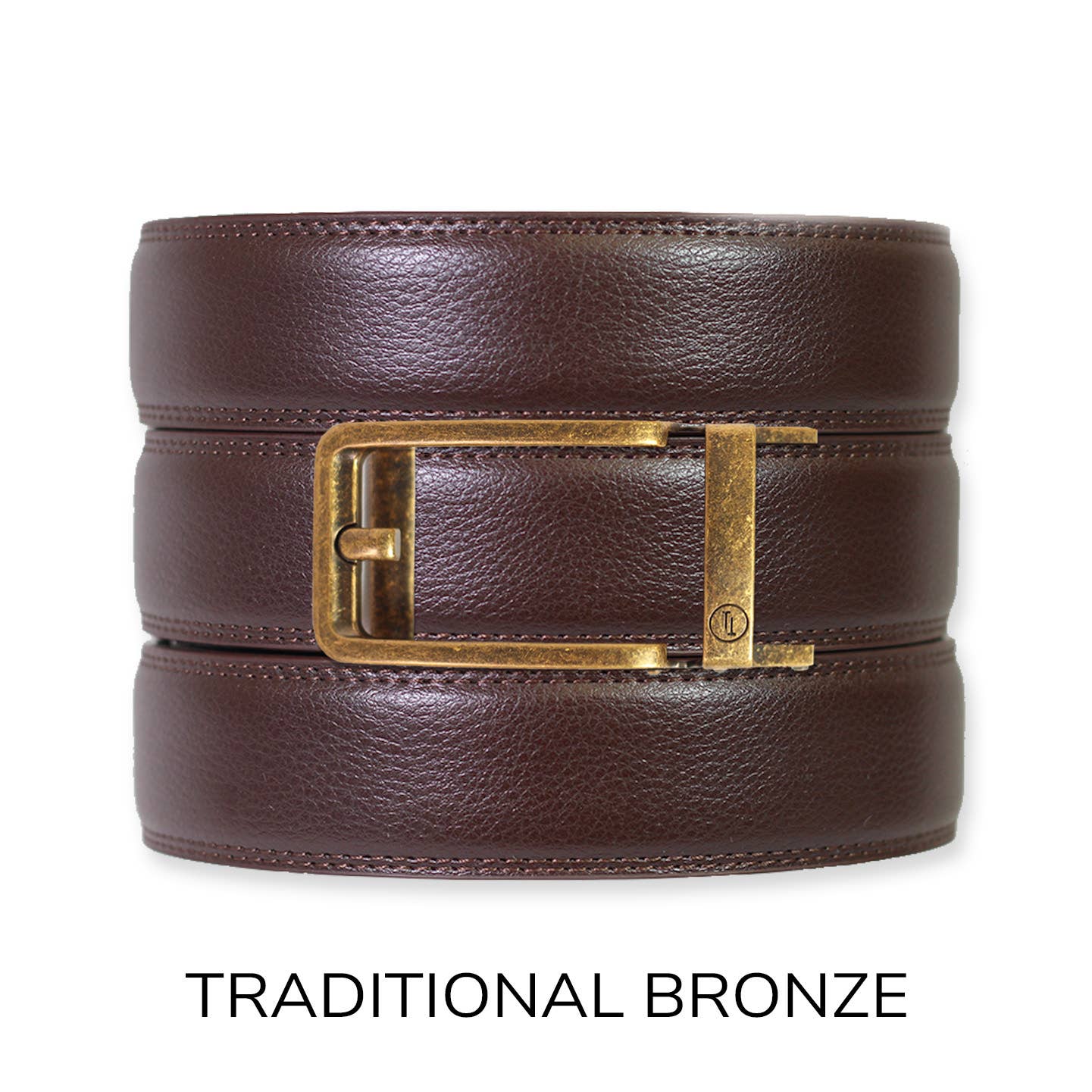 Tough Apparel - Espresso Leather Rachet Belt & Buckle Set: Iron