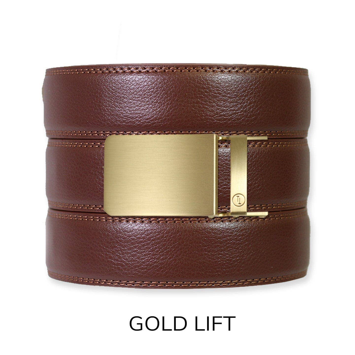 Tough Apparel - Chestnut Leather Ratchet Belt & Buckle Set: Traditional Bronze