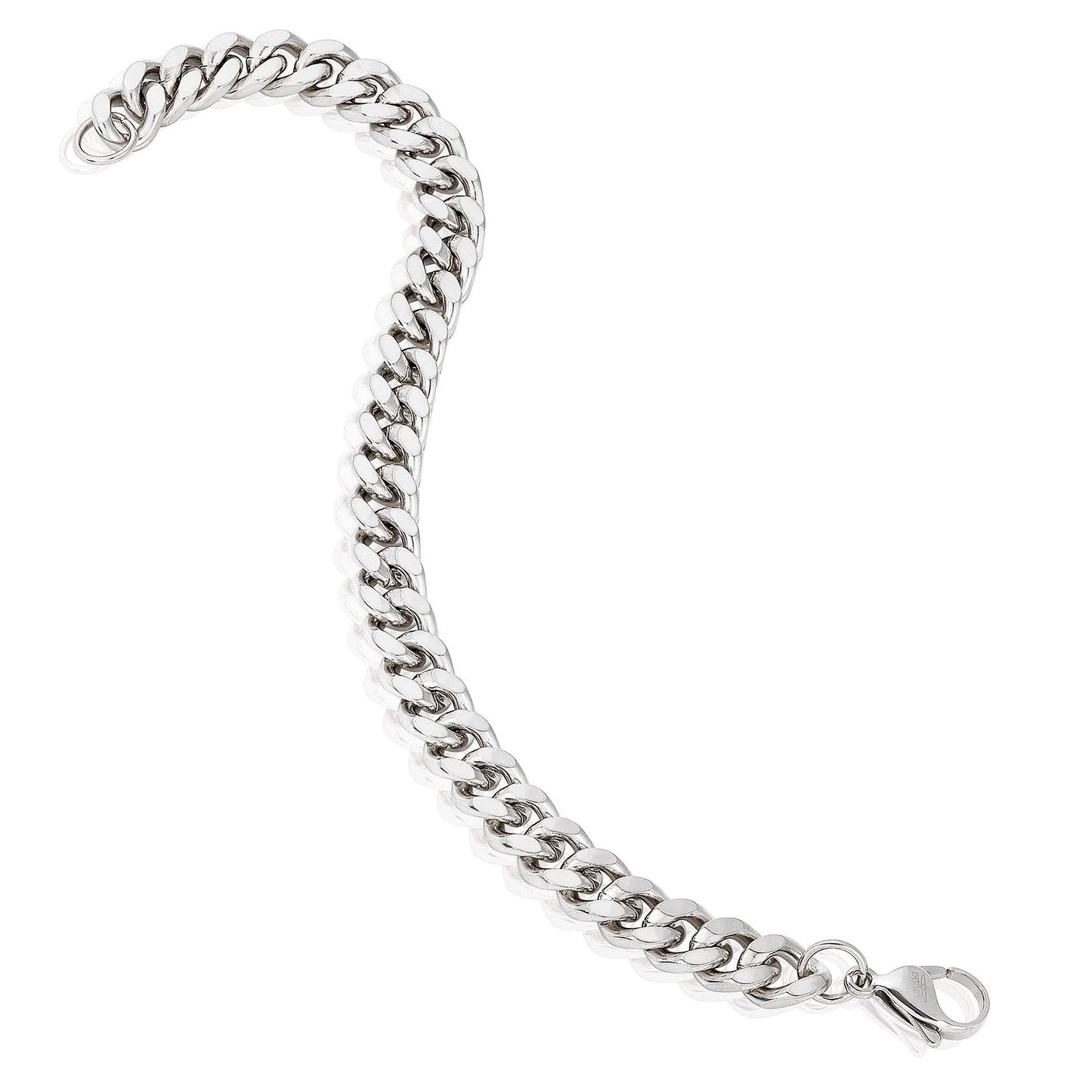 West Coast Jewelry - Invicta Jewelry Curb Chain Steel Bracelet (8.5mm) - 8.5": Gold