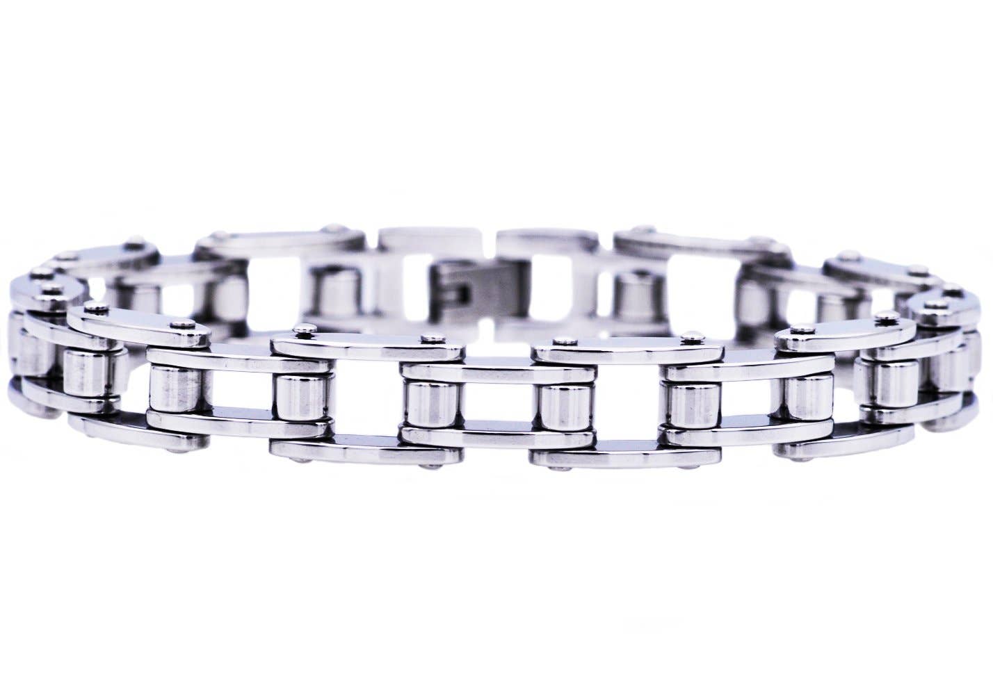 Blackjack Mens Jewelry - Men's Stainless Steel Bicycle Link Bracelet