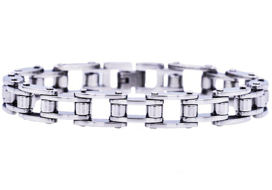 Blackjack Mens Jewelry - Men's Stainless Steel Bicycle Link Bracelet