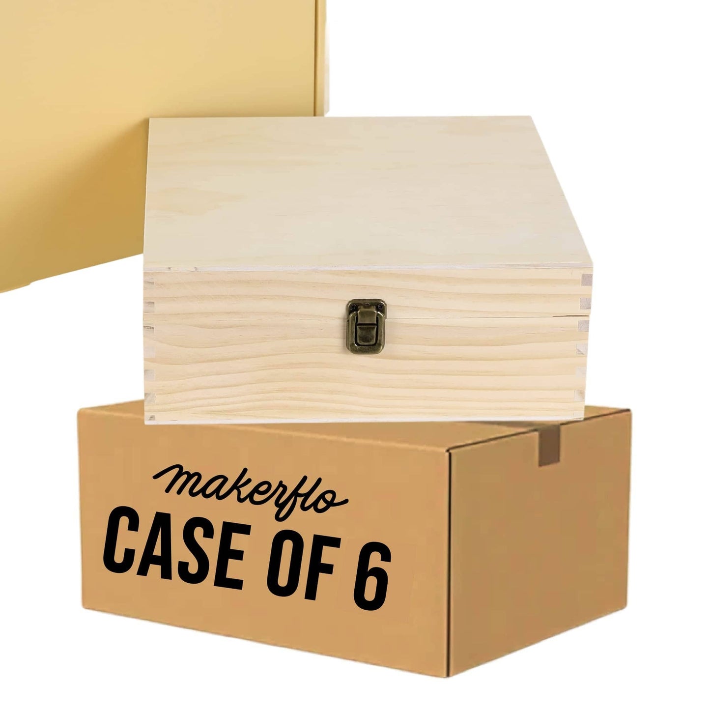 MakerFlo - Wood Memory Boxes, Large: Ebony (Black) / Singles