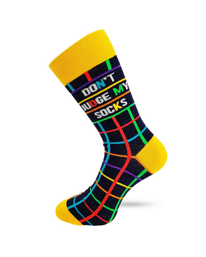 Don't Judge My Socks Men's Novelty Crew Socks