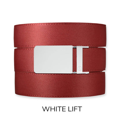 Tough Apparel - Brick Red Canvas+ Ratchet Belt & Buckle Set: American Flag - Gun Metal