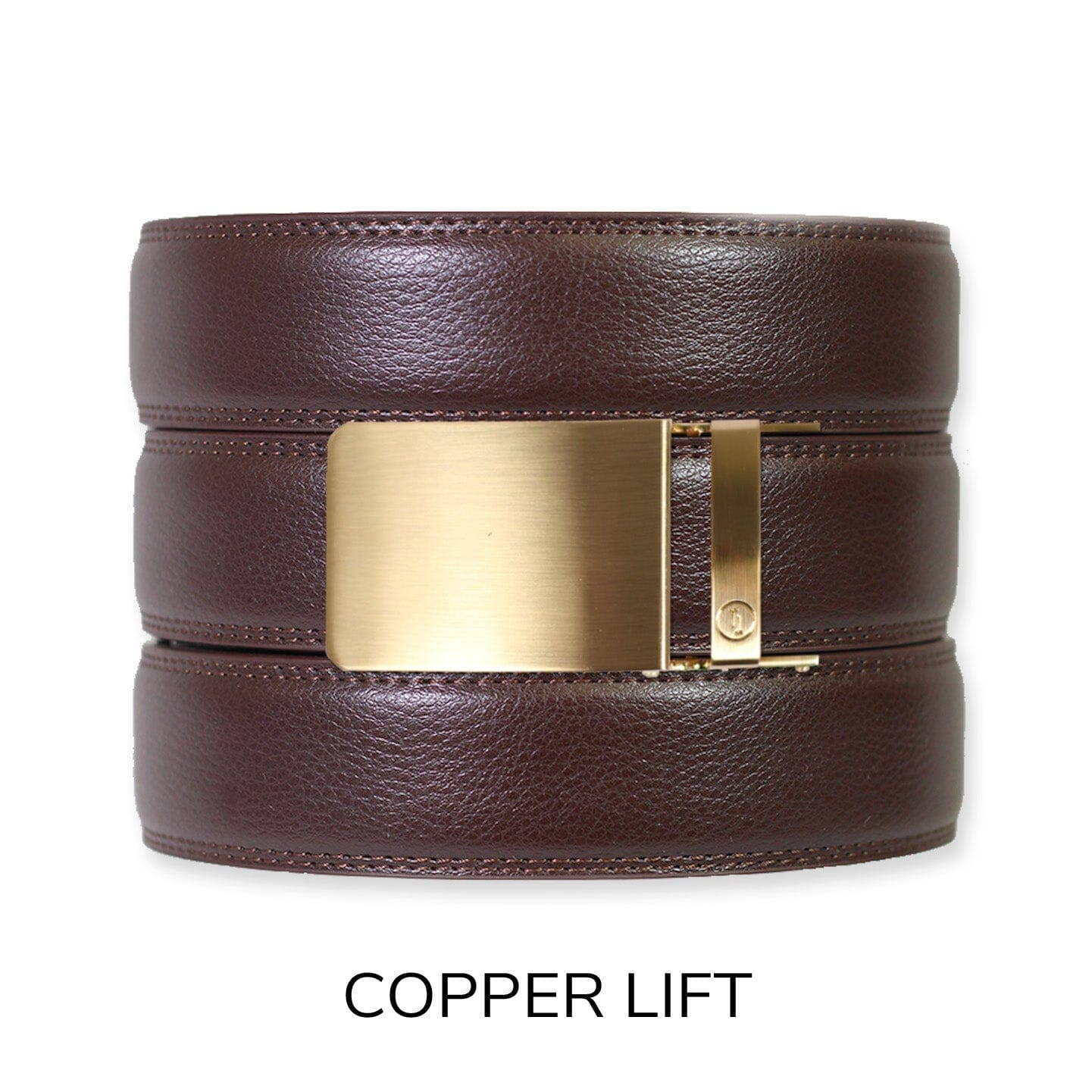Tough Apparel - Espresso Leather Rachet Belt & Buckle Set: Iron