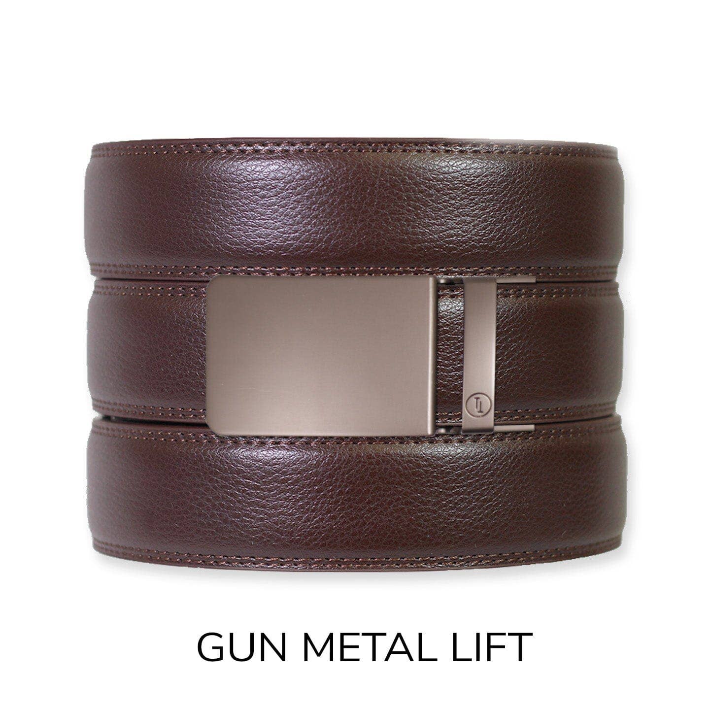 Tough Apparel - Espresso Leather Rachet Belt & Buckle Set: Iron