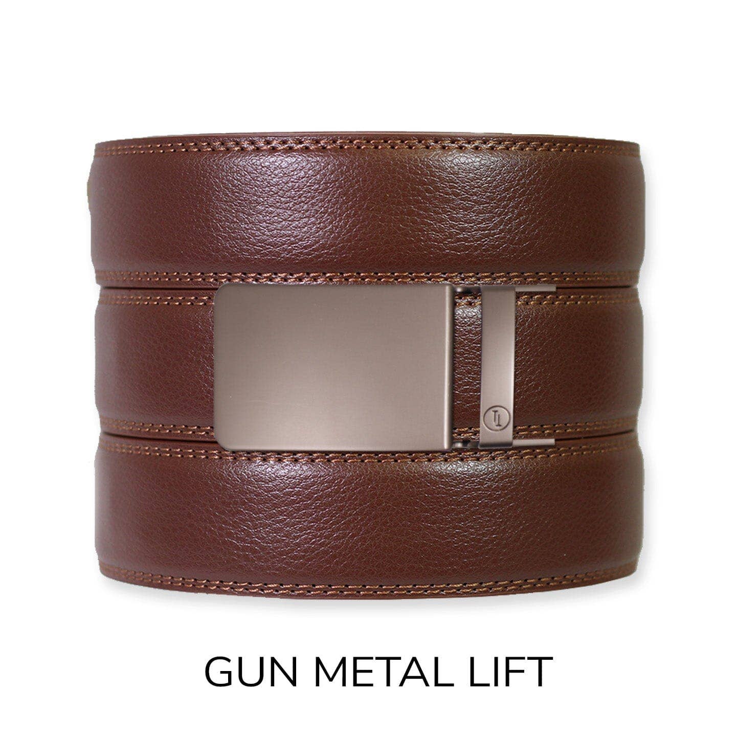 Tough Apparel - Chestnut Leather Ratchet Belt & Buckle Set: Traditional Bronze