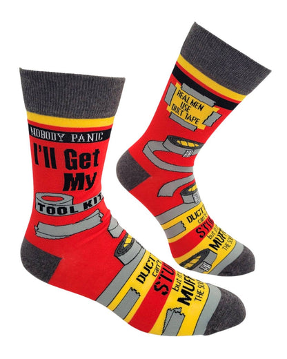Nobody Panic I'll Get My Tool Kit Men's Novelty Crew Socks