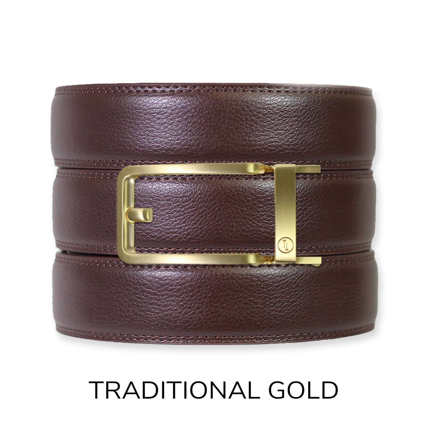 Tough Apparel - Espresso Leather Rachet Belt & Buckle Set: Iron