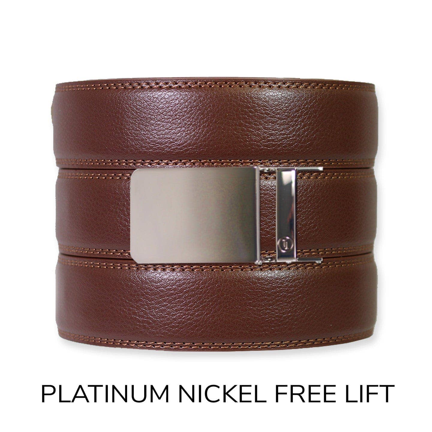 Tough Apparel - Chestnut Leather Ratchet Belt & Buckle Set: Traditional Bronze