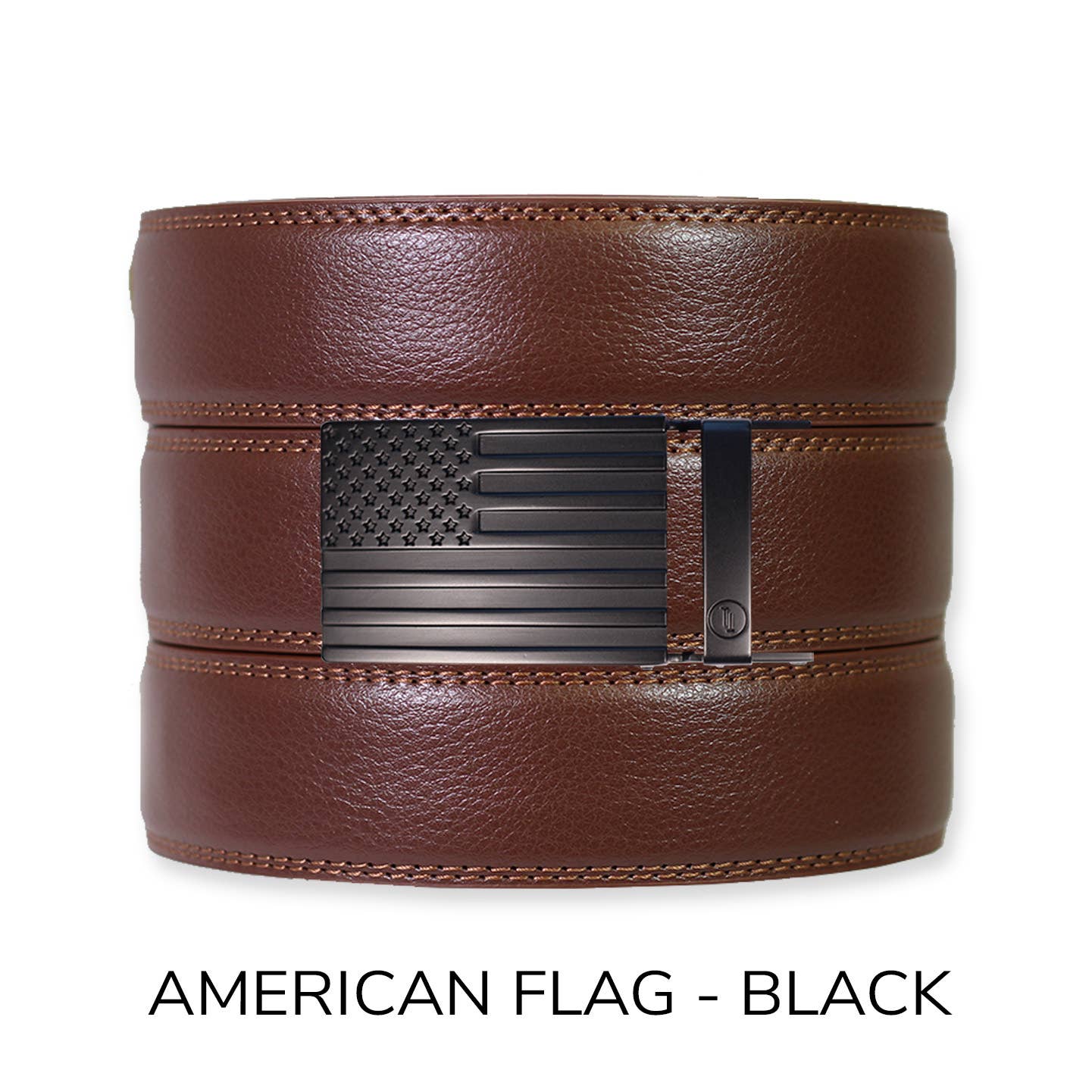 Tough Apparel - Chestnut Leather Ratchet Belt & Buckle Set: Traditional Bronze
