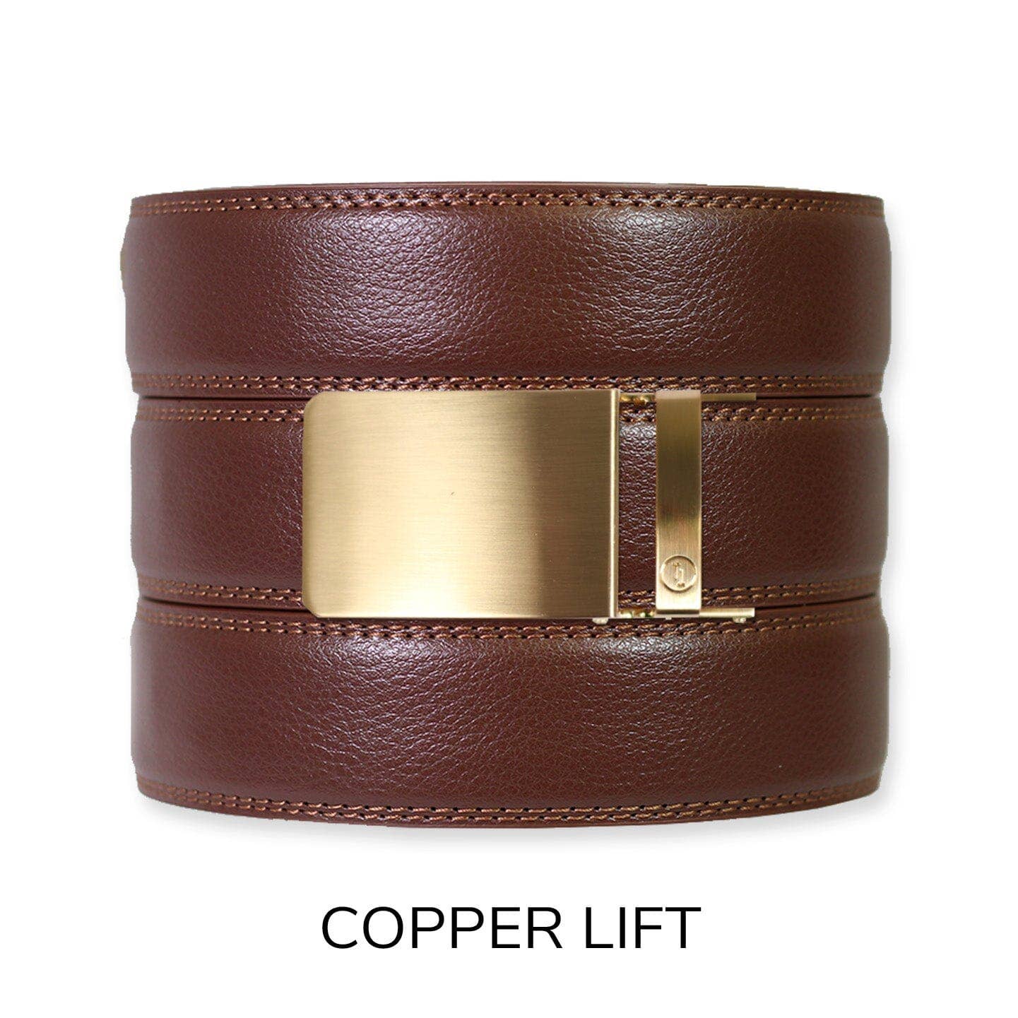 Tough Apparel - Chestnut Leather Ratchet Belt & Buckle Set: Traditional Bronze