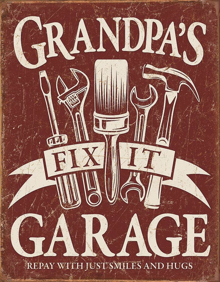 Desperate Enterprises Desperate Enterprises - Grandpa's Garage Tin Sign
