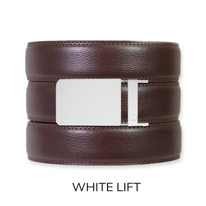 Tough Apparel - Espresso Leather Rachet Belt & Buckle Set: Iron
