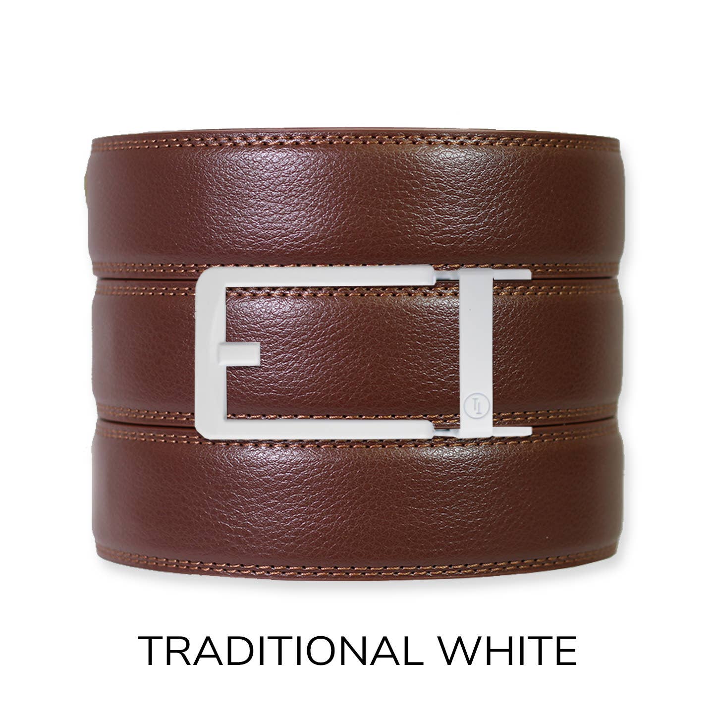 Tough Apparel - Chestnut Leather Ratchet Belt & Buckle Set: Traditional Bronze