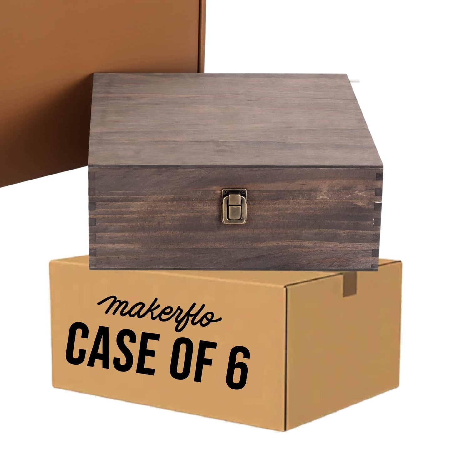 MakerFlo - Wood Memory Boxes, Large: Ebony (Black) / Singles