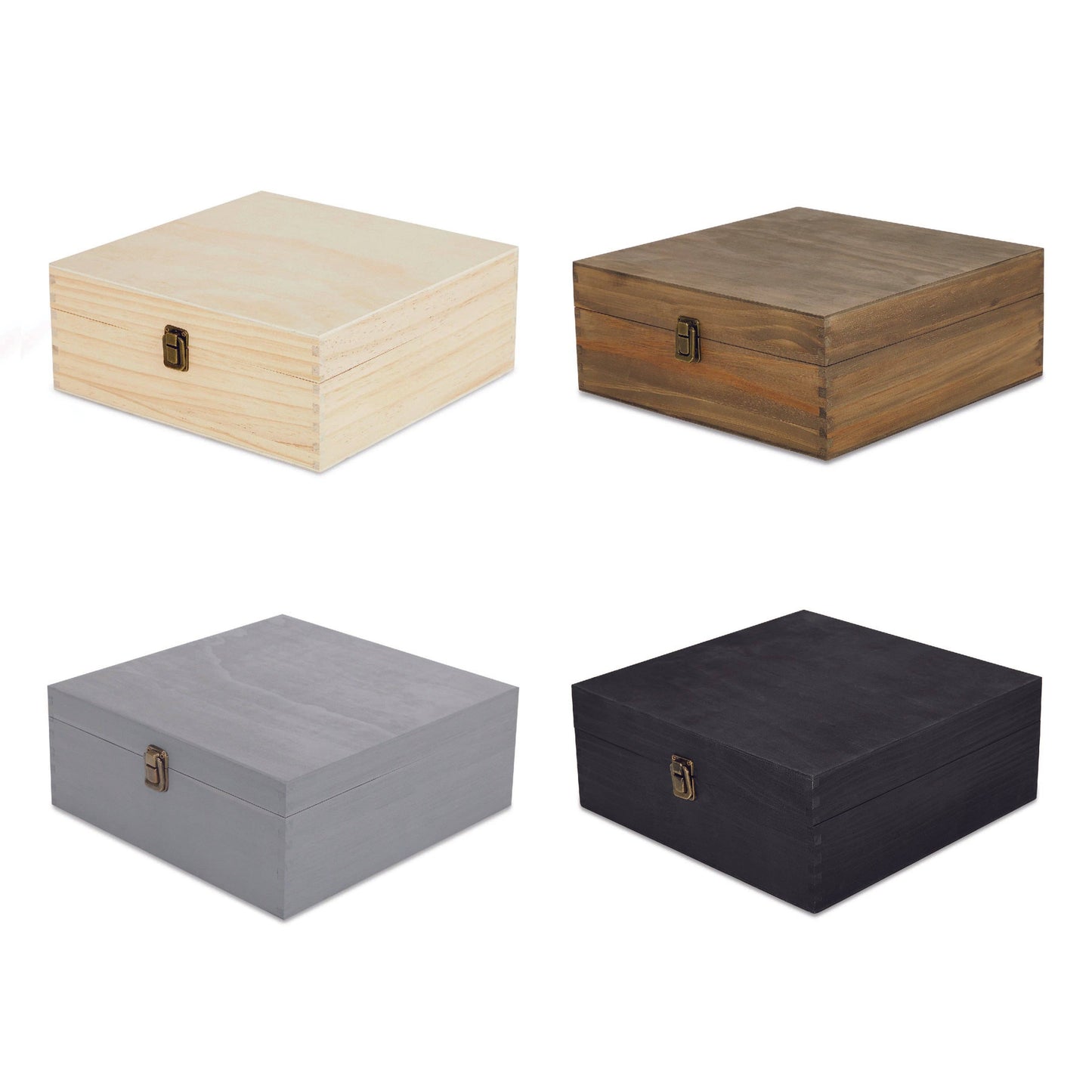 MakerFlo - Wood Memory Boxes, Large: Ebony (Black) / Singles
