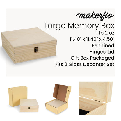 MakerFlo - Wood Memory Boxes, Large: Ebony (Black) / Singles