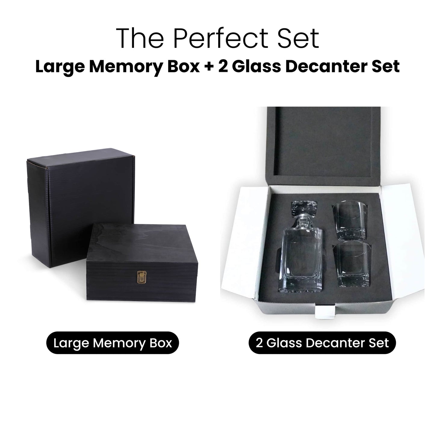 MakerFlo - Wood Memory Boxes, Large: Ebony (Black) / Singles